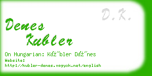 denes kubler business card